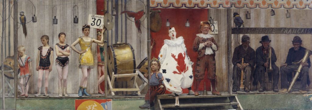 Fernand Pelez (1848-1913). "Grimaces et misère - les Saltimbanques (vue d'ensemble)". Huile sur toile, 1888. Musée des Beaux-Arts de la Ville de Paris, Petit Palais.