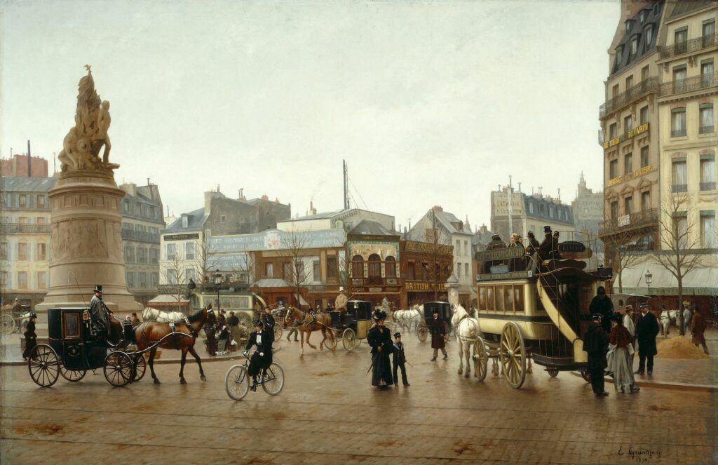 Edmond Grandjean (1844-1909). "La place Clichy en 1896". Huile sur toile. Paris, musée Carnavalet.