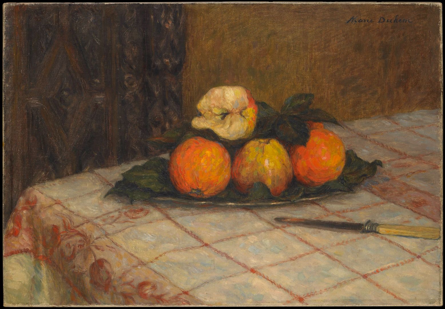 Nature Morte Pommes Duhem Marie 19 ième siècle Huile sur toile Musée des Beaux Arts et d’Archéologie de Besançon © Besançon, musée des beaux-arts et d’archéologie – Photographie P. Guenat